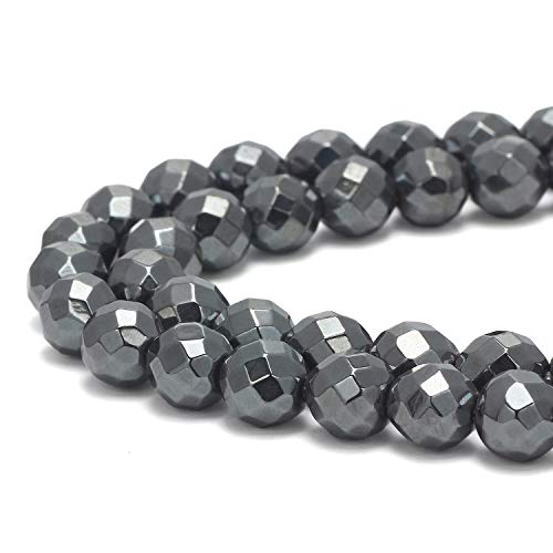 Coiris 100 Stück Natürliche Hämatit Edelstein Lose Perlen Rund 8MM Perlen 2 Strang Kristall Energie Stein Heilkraft für Schmuckherstellung (ZS-1209-N8) von Coiris