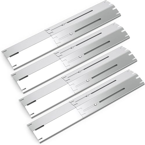 Universal Brennerabdeckung,Universal Flammenverteiler,Einstellbar Hitzeschild,Durable Edelstahl Flavorizer Bars Ersatzteile,Hitzzelt für die meisten Gasgrill,einstellbar 34 cm bis 53,3 cm. (4 Pack) von Coisien