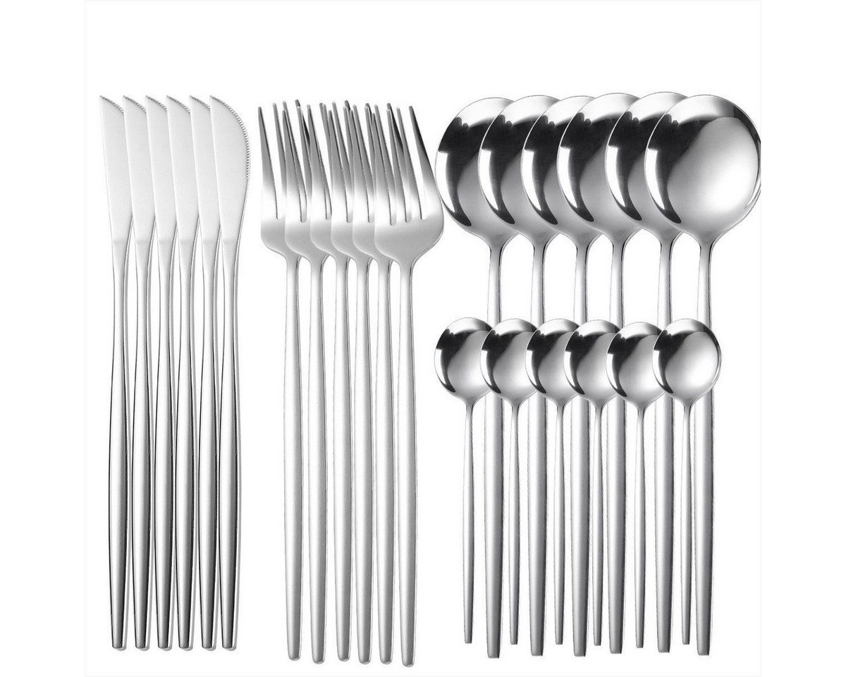 Coisini Besteck-Set 24tlg.Edelstahl Essbesteck Set 6 Personen Rostfrei Spülmaschinenfest (24-tlg), 6 Personen, Edelstahl von Coisini