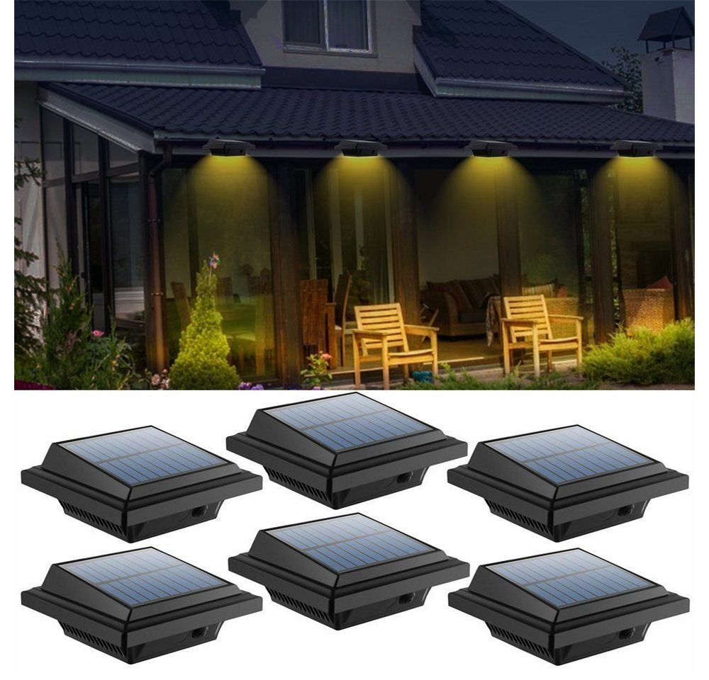 Coisini Dachrinnenleuchte 6Stk.40LEDs Solar Regenrinne Solarleuchten Wegeleuchte für Haus, Zaun, Lichtsensor von Coisini