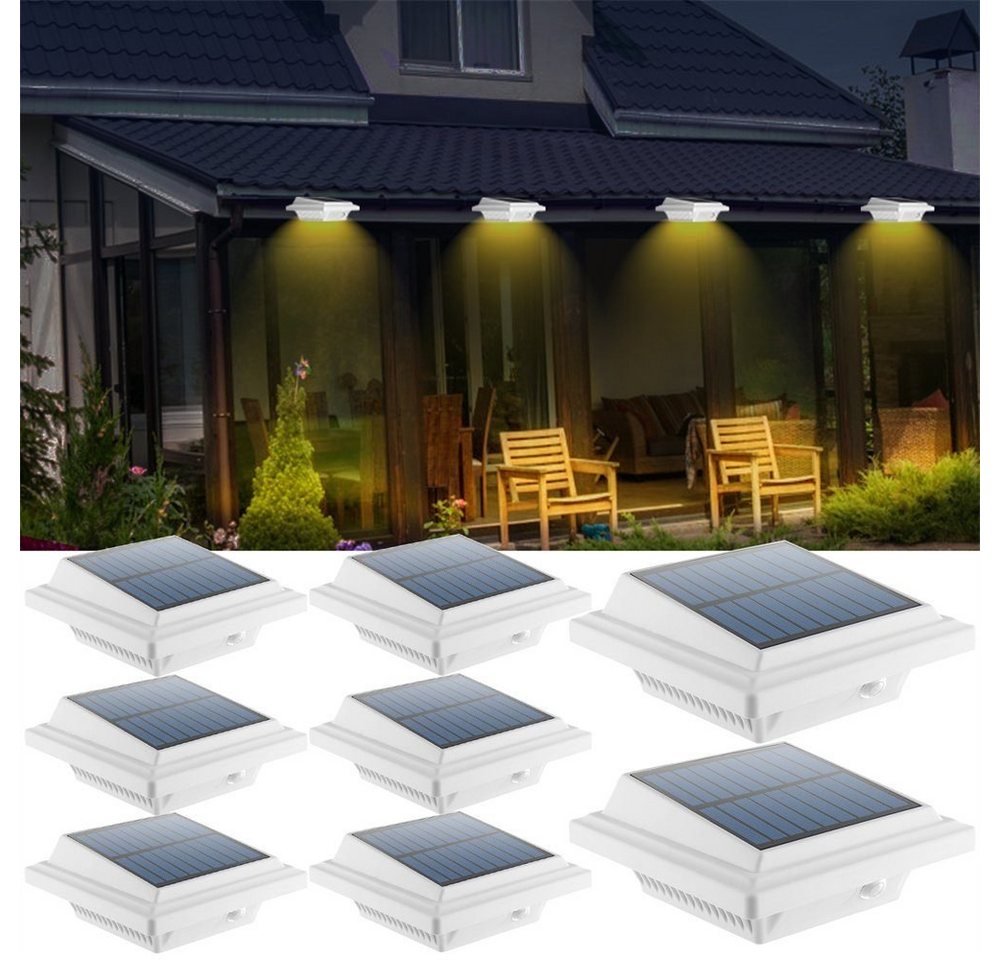 Coisini Dachrinnenleuchten 8Stück Solarlampen Wandleuchten Für Dekor Zaun, LED fest integriert von Coisini