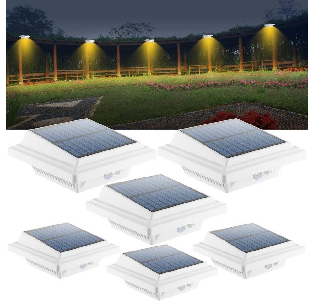 Coisini LED Dachrinnenleuchte 6Stk.40LEDs Solarlampen Wegeleuchte für Haus, Zaun, Bewegungsmelder, Bewegungsmelder von Coisini