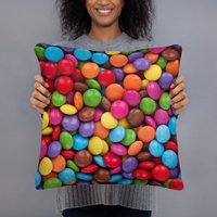 Regenbogen Bonbons Kissen, Buntes Bonbonkissen, Bonbonbisse Outdoor Dekokissen Mit Einsatz, Geschenk Für Naschkatzen, Süßigkeiten Thema Dekor von CoitoCG