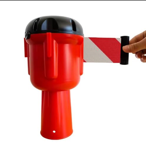 Cokvbato Einziehbares Leitkegel-Aufsatzband, einziehbare Sicherheitsgurtbarriere für Leitkegel, perfekte Lösung zum Sperren von Verkehrs- und Fußgängerbereichen(10m(32.8ft)) von Cokvbato