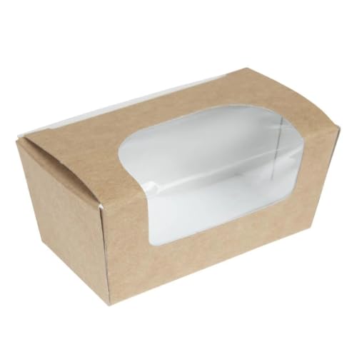 Colpac Kompostierbare Kuchenboxen aus Kraftpapier, klein, mit Sichtfenster, 500 Stück von ColPac