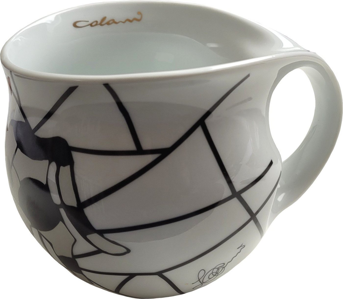 Colani Tasse Jumbotasse große Tasse XXL Becher Kaffeetasse 550ml Kuh silber, Porzellan, Spülmaschinenfest, Signatur außen, Schriftzug innen, Geschenkkarton von Colani