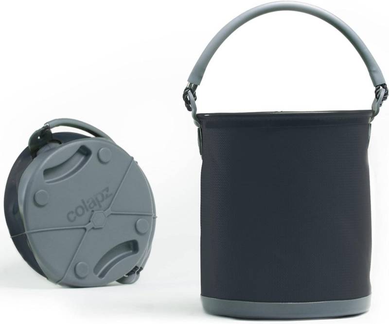 Colapz Falteimer 9L Grau Campingeimer mit Griff - Campingzubehör Faltbarer Wasserträger von Colapz