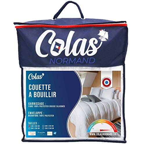 COLAS NORMAND - Warm waschbar bei 95 °C - 140 x 200 cm - Langlebig - Mikrofaser - weich und angenehm - Made in France - Weiß von COLAS NORMAND