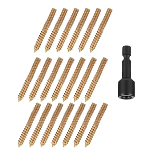 Colcolo 20 Stück Stockschrauben Gewindestangenschrauben, Mehrzweck, einspitzig mit Treiber, selbstschneidende Schrauben Doppelkopfschrauben von Colcolo