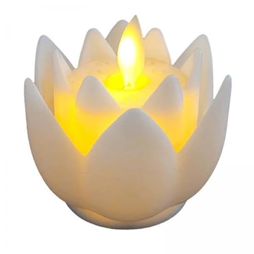 Colcolo 2X LED Lotus Buddhistische Lampe, LED Teelichter, Kerze, Flackernde Meditation, Festival, Feier, Lotus Lampe, Elektrische Kerzenlichter für Kaminsims von Colcolo