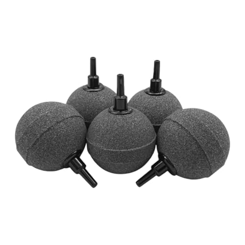 Colcolo 5 stück 50mm Aquarium Ball Luftverteiler mit 4-6mm Düse Ersatz Hohe Temperatur Sintermaterial, Grau von Colcolo