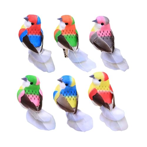 Colcolo 6X Künstliche Vögel Blumenarrangements, Schaum Künstliche Feder Simulation Vögel Baum Ornamente für Micro Landschaft Decor von Colcolo