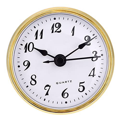 Colcolo 70 Mm Uhreneinsatz mit Goldrand, Weißes Zifferblatt, Rundes Quarzwerk, von Colcolo