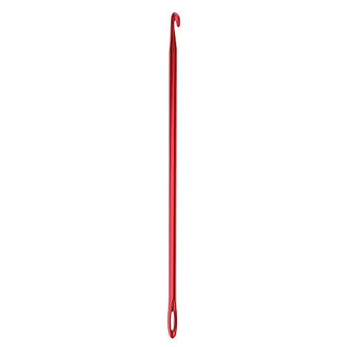 Colcolo Aluminium TUNISIAN AFGHAN Häkelnadel Stricknadel mit Nadelöhr, Rot, 4 mm von Colcolo