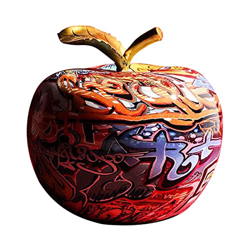 Colcolo Apfel Figur Skulptur Zierfigur Kunstobjekt Sammlerstück Bunt Bemalt Im Modernen Stil für Die Heimdekoration auf Dem Tisch Oder Im Weinschrank, 20x20x20cm von Colcolo