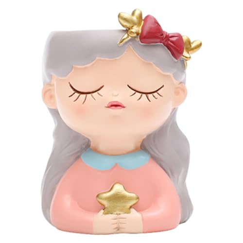 Colcolo Blumentopf Elfenmädchen Blumentopf, Desktop Elfenmädchen Figur Organizer, Bonsai Harz Pflanzgefäße für Büro Wohnzimmer Schlafzimmer Zuhause, Style B von Colcolo