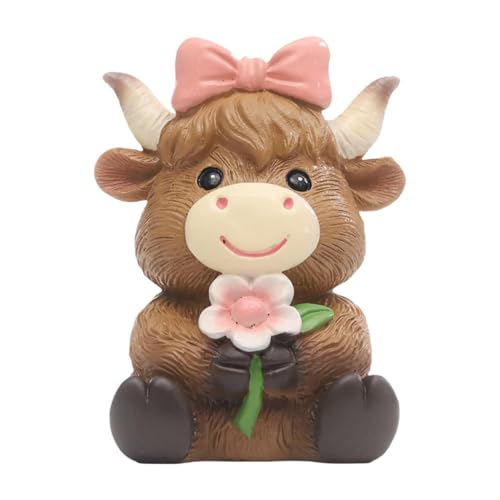 Colcolo Cow Statue, Tierskulptur, modische Wohndekoration, Harzornament, süße Kuhfigur für Esszimmer, Bücherregal, Style B Colcolo Cow Statue, Tierskulptur, modische Wohndekoration, Harzornament, süße Kuhfigur für Esszimmer, Bücherregal, Style B von Colcolo