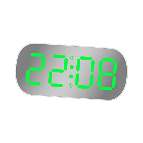 Colcolo Digitaler Wecker Schlafzimmerwecker Snooze-Funktion Großes Display Elektronische Uhr Wecker Kinder für Teenager Senioren Büro Schlafzimmer, Weiße grüne LED von Colcolo