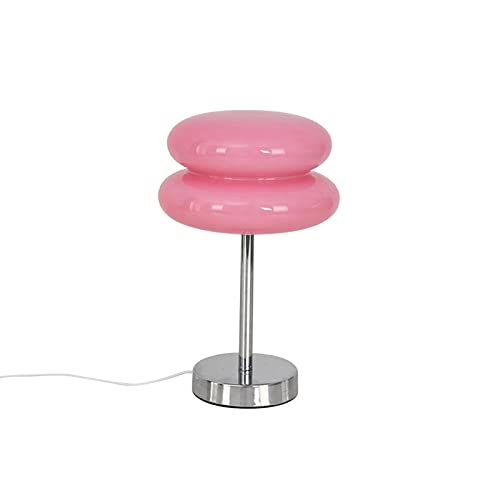 Colcolo Eierkuchen-Pilzlampe Modische Glastischlampe Nachtlicht 3 Farben Licht INS Atmosphäre Studie für Schreibtischlampe Nachttisch Schlafzimmer Party, ROSA von Colcolo
