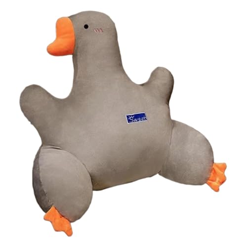 Colcolo Gans Lesekissen Rückenlehnenkissen mit Armlehnen Rückenstütze Plüsch Bettkissen Ruhekissen zum Entspannen im Sessel beim Fernsehen, grau von Colcolo