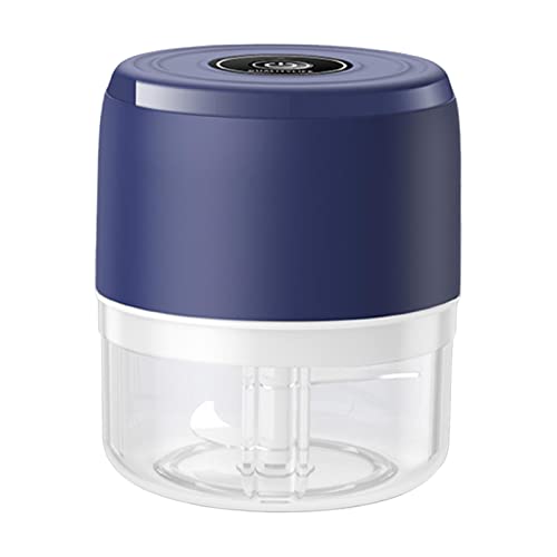 Colcolo Gemüsehacker Knoblauchstampfer Küchenwerkzeuge Chili-Gemüsebrecher Elektrischer Knoblauchhacker Tragbare Küchenmaschine für Fleisch-Chili-Ingwer, 100ml Blau von Colcolo