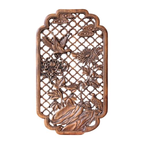 Colcolo Geschnitztes Wandpaneel aus Holz, „Vier Herren – Chrysanthemen“, Hängestück, Wanddekoration, Handarbeit fürs Büro, Dunkelbraun Colcolo Geschnitztes Wandpaneel aus Holz, „Vier Herren – Chrysanthemen“, Hängestück, Wanddekoration, Handarbeit fürs Büro, Dunkelbraun von Colcolo