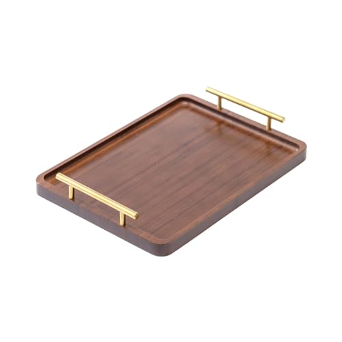 Colcolo Holz-Serviertablett, Snack-Tablett mit Griffen, Essenstablett, Präsentationstablett, Ottoman-Tablett, Couchtisch-Tablett für Theke, Tee, Kaffee, 36x25cm von Colcolo