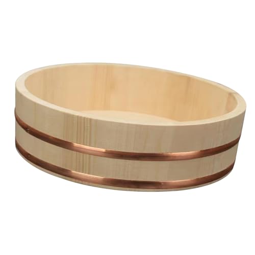 Colcolo Holz-Sushi-Reisschüssel, Sushi-Reis-Mischwanne, vielseitig einsetzbar, langlebiger Sushi-Eimer, japanischer Reis-Eimer, 30x7.5cm von Colcolo