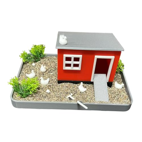 Colcolo Hühnergarten-Set, Miniatur-Sand-Set, DIY-Hühner-Themen-Schreibtisch-Accessoire, Sand-Desktop-, DIY-Set für den Schreibtisch von Colcolo