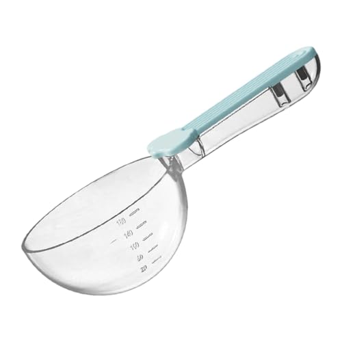 Colcolo Katzenfutterschaufel, Schaufel für Welpen und Kätzchen, ergonomischer Griff, multifunktionale visuelle Messung mit Verschlussclip, Hundefutterlöffel, Blau von Colcolo