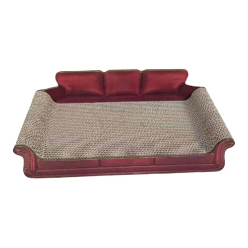 Colcolo Katzenkratz-Schlafsofa, Katzenkratzbrett, Couch aus Wellpappe für Zuhause, für schlafende Katzen im Haus, Rot Colcolo Katzenkratz-Schlafsofa, Katzenkratzbrett, Couch aus Wellpappe für Zuhause, für schlafende Katzen im Haus, Rot von Colcolo