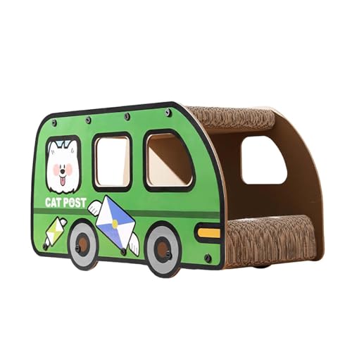 Colcolo Katzenkratzbrett, LKW-Cartoon Tragbares Katzenkratzbrett aus Wellpappe, Heimtierbedarf für kleine und mittelgroße Katzen, Bus von Colcolo