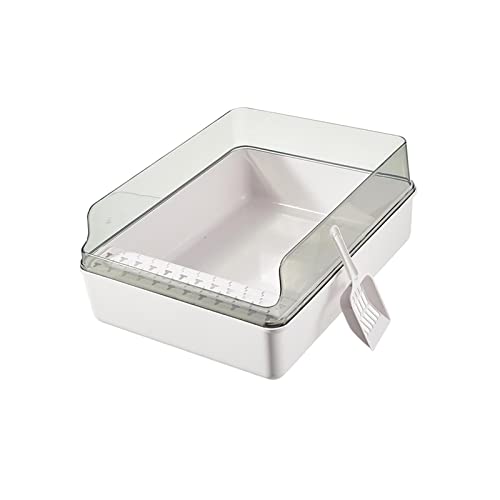 Colcolo Katzentoilette Katzentoilette mit Schaufel Niedriges Profil mit Rahmen mit Spritz- und Streuschutz mit Rand Hohe Katzentoilette Katzentoilette, Weiß von Colcolo