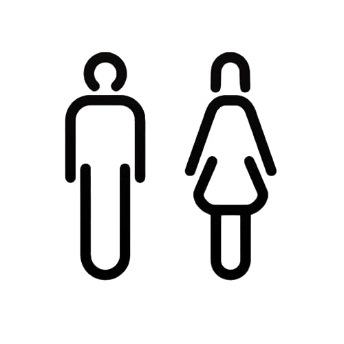 Colcolo Männer Frauen Toilettenschild Toilettensymbol Schild Retro Badezimmer Dekor Toilette Beschilderung WC Aufkleber für Tür Geschäft Einkaufszentrum, EIN Schwarzer von Colcolo