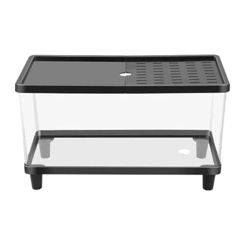 Colcolo Mini Reptile Terrarium Habitat Kleines Eidechsenbecken Schlangengehege für Schildkröten Eidechsen, Schwarz, 40 cm X 21.5 cm X 23 von Colcolo