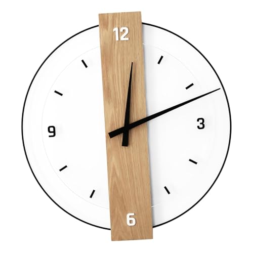 Colcolo Moderne Wanduhr aus Holz und Glas, Wanduhr zur Einweihung, Geschenk zur Wohnungserwärmung, minimalistische Wanduhr für Schlafzimmer, Zuhause, arabische Ziffern, 44x40cm Colcolo Moderne Wanduhr aus Holz und Glas, Wanduhr zur Einweihung, Geschenk zur Wohnungserwärmung, minimalistische Wanduhr für Schlafzimmer, Zuhause, arabische Ziffern, 44x40cm von Colcolo