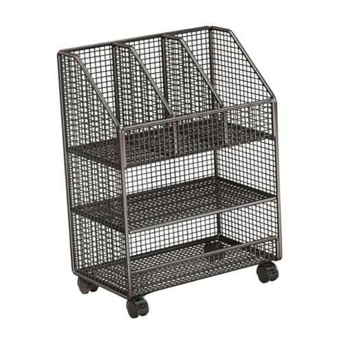 Colcolo Movable Bookshelf Book Organizer Compact verdickte multifunktionale Halterstudie Save Space Dokument Speicher Rack Datei Rack, Dreischichtig von Colcolo