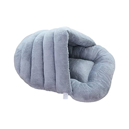 Colcolo Pantoffelförmiger Warmer Katzenbett-Haustier-Schlafsack, Maße: 20,5 x 15,7 Zoll, tragbar, faltbar, schön, waschbar, GRAU von Colcolo