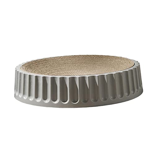 Colcolo Pet Cat Scratcher Pad Toy Grinding Claw Indoor Wellpappe Möbelschutz für Kätzchen Haustierzubehör, Grau Durchmesser 35cm von Colcolo