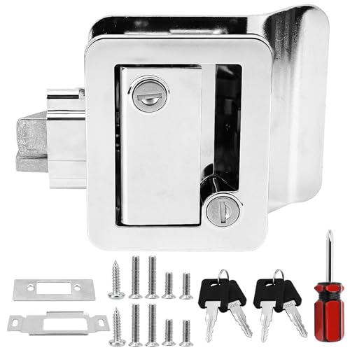 Colcolo RV-Türschloss-Ersatz RV-Teile Upgrade-Teil Sicherheitskit Griff -Türgriffverriegelung für Frachttransporter, Argent Colcolo RV-Türschloss-Ersatz RV-Teile Upgrade-Teil Sicherheitskit Griff -Türgriffverriegelung für Frachttransporter, Argent von Colcolo