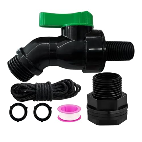 Colcolo Regenfass-Zapfhahn-Set, Wasserfass-Umlenkset, 3/4 Zoll, Ersatzteile, Regenwasserhahn, Garten-Umlenkset für Aquarien und Pools, 2.06 cm von Colcolo