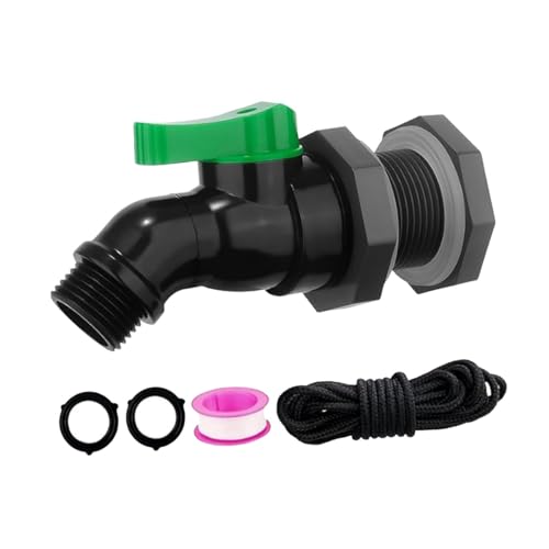 Colcolo Regenfass-Zapfhahn-Set, Wasserfass-Umlenkset, 3/4 Zoll, Ersatzteile, Regenwasserhahn, Garten-Umlenkset für Aquarien und Pools, 2.54 cm von Colcolo