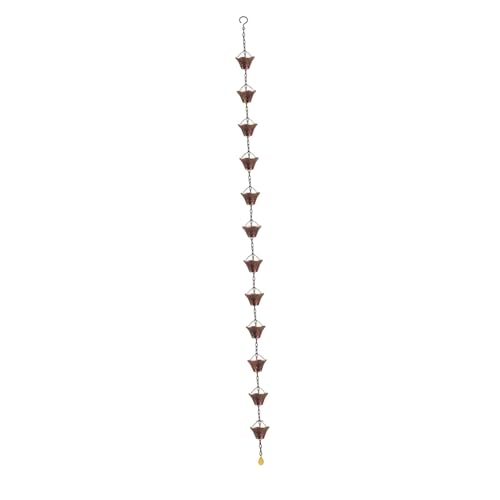 Colcolo Regenkette für Dachrinne, Regenfänger, Hof, Bronze, funktionaler und dekorativer Ersatz, Fallrohr, Regenwasserumleiter, 280 cm lang Colcolo Regenkette für Dachrinne, Regenfänger, Hof, Bronze, funktionaler und dekorativer Ersatz, Fallrohr, Regenwasserumleiter, 280 cm lang von Colcolo