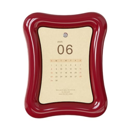 Colcolo Schreibtisch Kalender Desktop Orament Birthday Gift Artwork Schreibtisch Planer Kalender Home Ornament für Cafés Home Schlafzimmer Büro Schlafstoffe, Rot von Colcolo