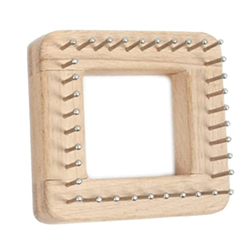 Colcolo Square Knitting Loom Handcrafts Holz Handarbeitsbrett Häkelnadeln flechten DIY Langlebiges Zubehör für Schal Socke Spielzeug Kinder, 10x10cm von Colcolo