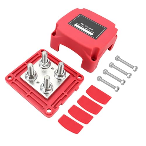 Colcolo Stromverteilungsblock, wasserdicht, Leitfähigkeit, mit 8 Bolzen 5/16 M8, 400 A für Marine, Wohnmobil, LKW, Rot Colcolo Stromverteilungsblock, wasserdicht, Leitfähigkeit, mit 8 Bolzen 5/16 M8, 400 A für Marine, Wohnmobil, LKW, Rot von Colcolo