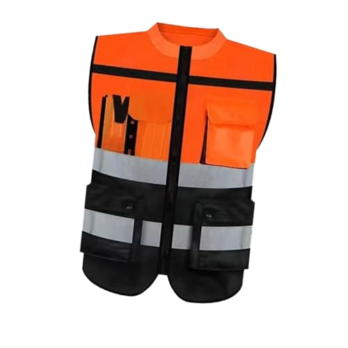 Generic Reflektierende Weste, Arbeitskleidung für Herren und Damen, hohe Sichtbarkeit für den Außenbereich, Weste, Orange XXL Generic Reflektierende Weste, Arbeitskleidung für Herren und Damen, hohe Sichtbarkeit für den Außenbereich, Weste, Orange XXL von Colcolo