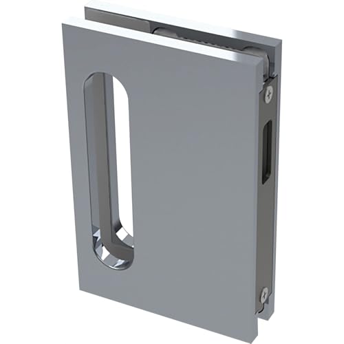 COLCOM Glasschiebetür Gegenkasten B95 passend zu Glastürschloss B94 mit Bogenriegel, Aluminium Edelstahl-Effekt von COLCOM