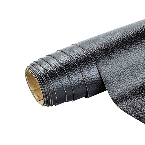 ColdShine 137 x 50cm Kunstleder Selbstklebender Lederstoff Wasserdichtes Patch-Reparaturleder Leder Reparaturset für Sofas Handtaschen Jacken MöBel Autositze (Schwarz) von ColdShine