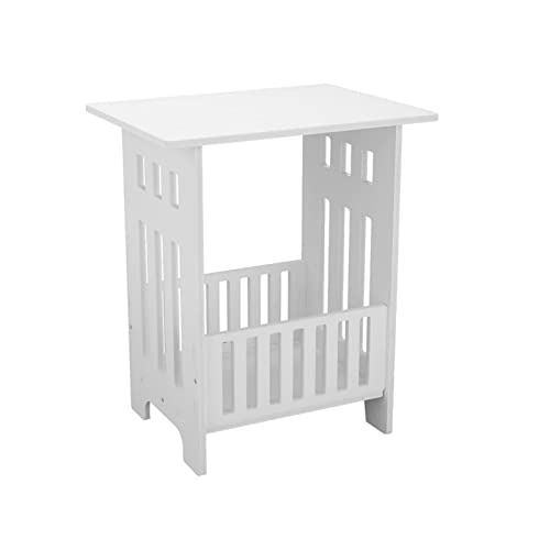 ColdShine Nachtschrank 32x26x40cm Nachtkommode Nachttisch Weiß Quadratische Moderne Schließfächer Beistelltisch für Wohnzimmer Schlafzimmer Flur von ColdShine